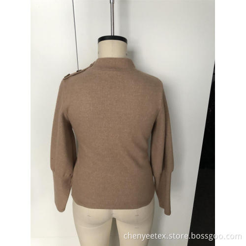 Semi - turtleneck sweater with long sleeves